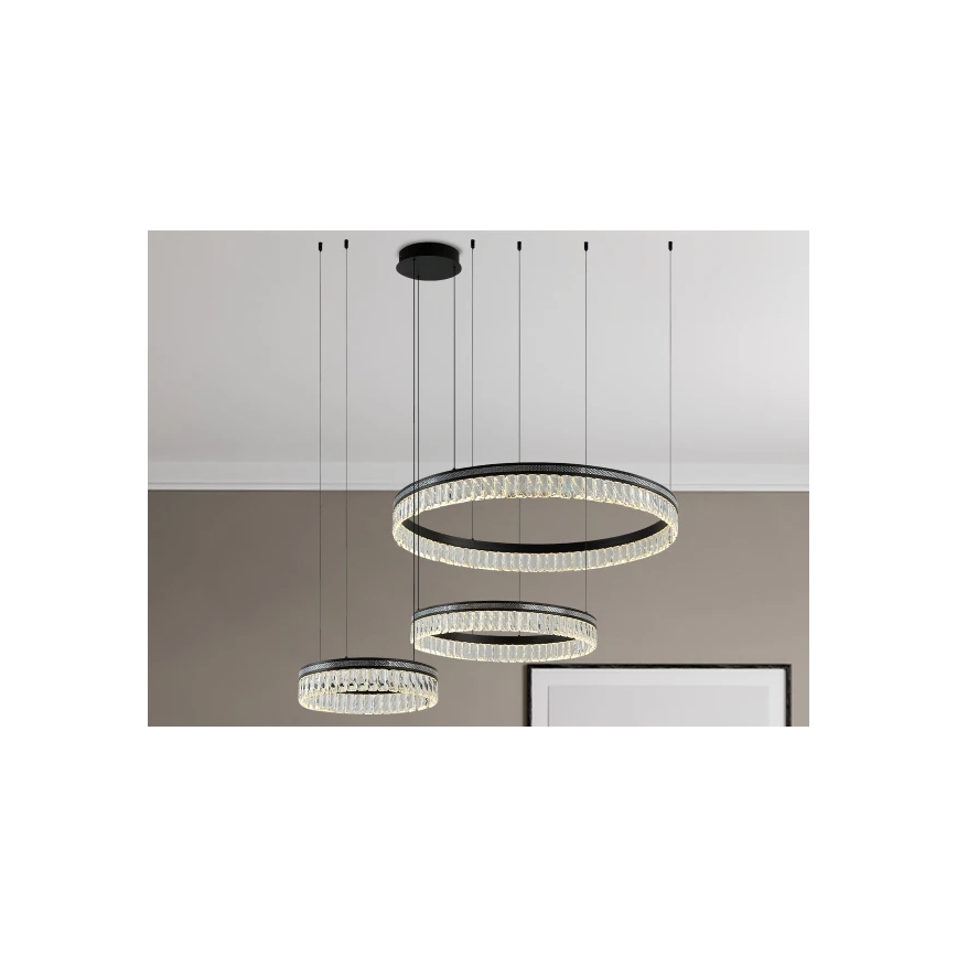 Hämardatav LED-kristall-lühter kaablil THALIA LED/120W/230V 3000-6000K + kaugjuhtimispult