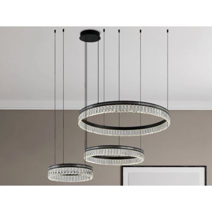 Hämardatav LED-kristall-lühter kaablil THALIA LED/120W/230V 3000-6000K + kaugjuhtimispult
