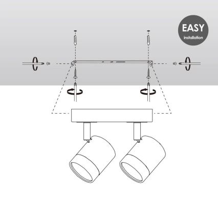 LED Hämardatav kohtvalgusti MANU 2xGU10/5,8W/230V valge