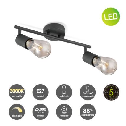 LED Hämardatav kohtvalgusti MELLO 2xE27/4W/230V