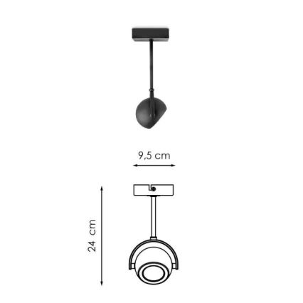 LED Hämardatav kohtvalgusti NOP 1xGU10/5,8W/230V must