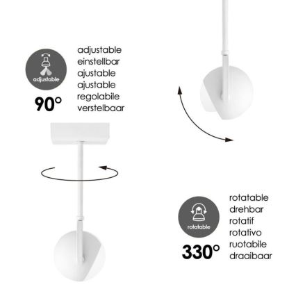 LED Hämardatav kohtvalgusti NOP 1xGU10/5,8W/230V valge