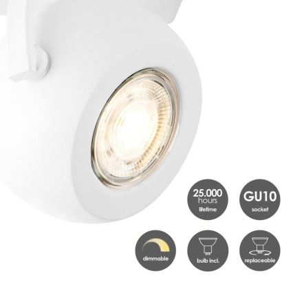 LED Hämardatav kohtvalgusti NOP 1xGU10/5,8W/230V valge