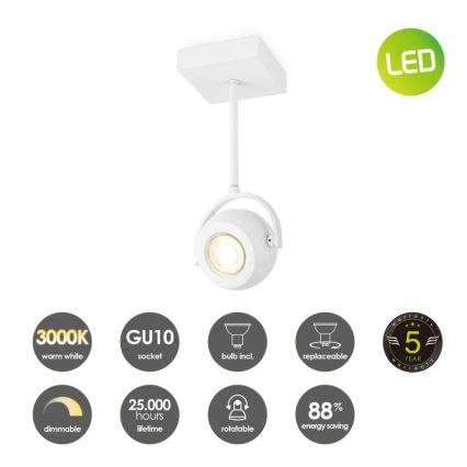 LED Hämardatav kohtvalgusti NOP 1xGU10/5,8W/230V valge