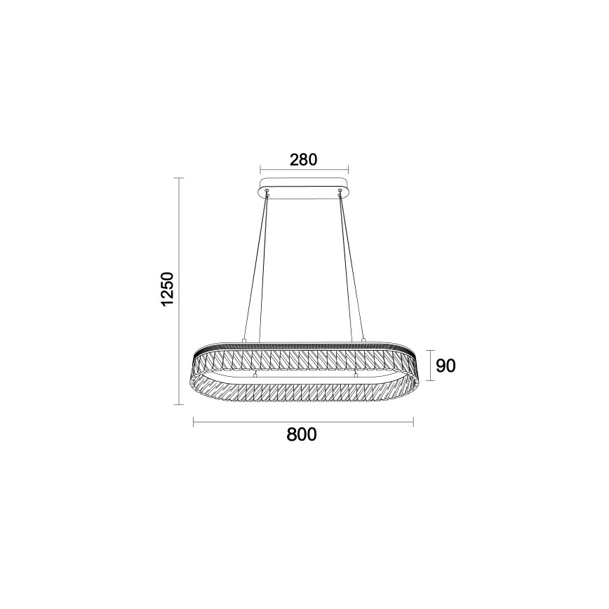 LED hämardatav kristallkroonlühter riputuskaabliga THALIA LED/50W/230V 3000-6000K + kaugjuhtimispult