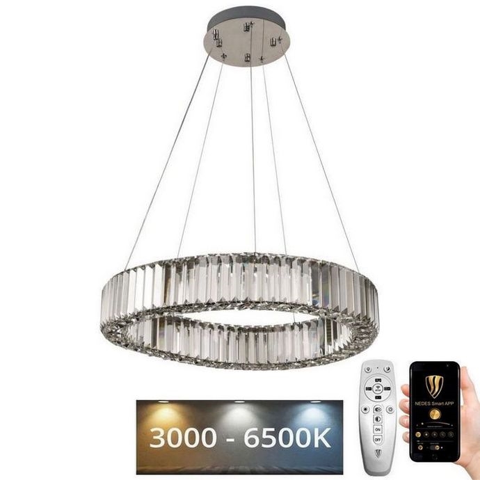 LED Hämardatav kristall-lühter LED/40W/230V 3000-6500K läikiv kroom + kaugjuhtimispult