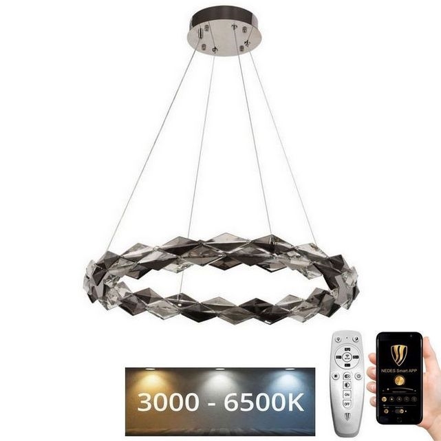 LED Hämardatav kristall-lühter LED/40W/230V 3000-6500K läikiv kroom + kaugjuhtimispult