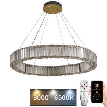 LED Hämardatav kristall-lühter LED/50W/230V 3000-6500K kroom/kuldne + kaugjuhtimispult