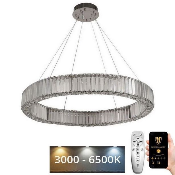 LED Hämardatav kristall-lühter LED/50W/230V 3000-6500K läikiv kroom + kaugjuhtimispult