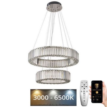 LED Hämardatav kristall-lühter LED/65W/230V 3000-6500K läikiv kroom + kaugjuhtimispult