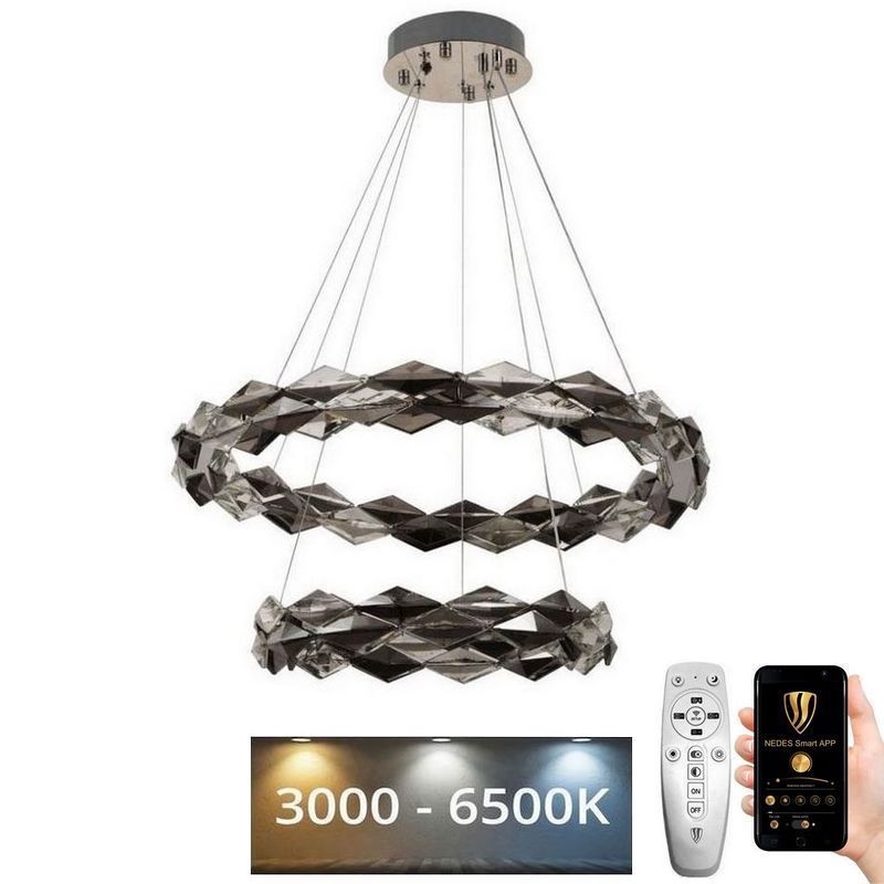 LED Hämardatav kristall-lühter LED/65W/230V 3000-6500K läikiv kroom + kaugjuhtimispult