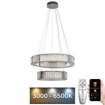 LED Hämardatav kristall-lühter LED/65W/230V 3000-6500K läikiv kroom + kaugjuhtimispult
