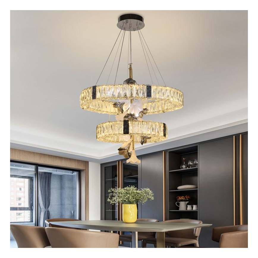 LED Hämardatav kristall-lühter LED/70W/230V 3000-6500K + kaugjuhtimispult