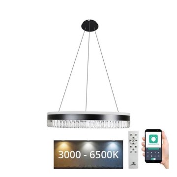 LED Hämardatav kristall-lühter LED/80W/230V 3000-6500K must + kaugjuhtimispult