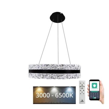 LED Hämardatav kristall-lühter LED/80W/230V 3000-6500K must + kaugjuhtimispult