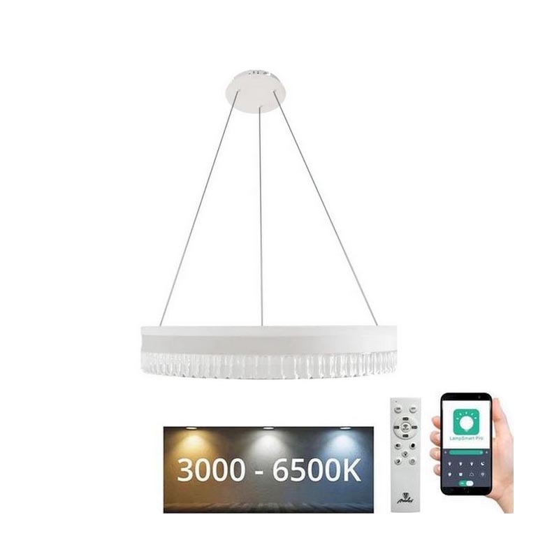 LED Hämardatav kristall-lühter LED/80W/230V 3000-6500K valge + kaugjuhtimispult