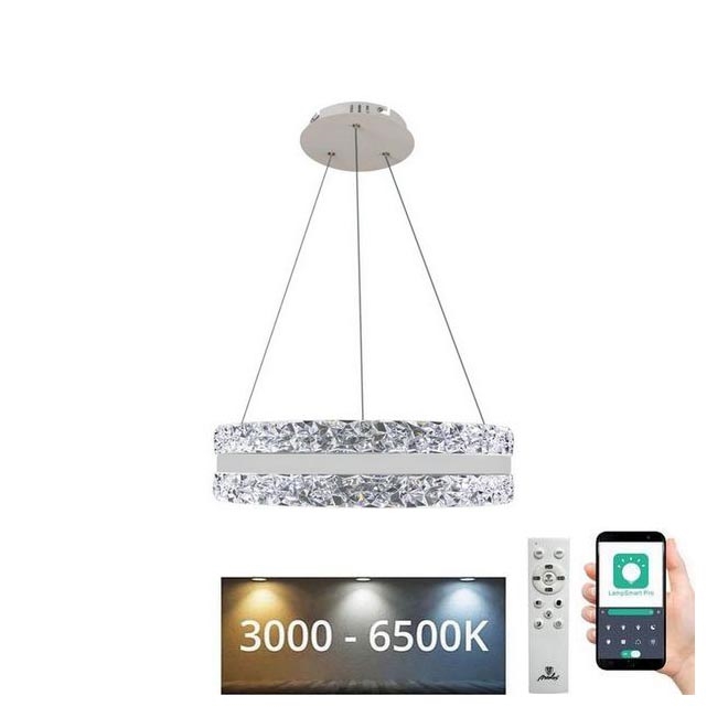 LED Hämardatav kristall-lühter LED/80W/230V 3000-6500K valge + kaugjuhtimispult