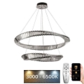 LED Hämardatav kristall-lühter LED/90W/230V 3000-6500K läikiv kroom + kaugjuhtimispult