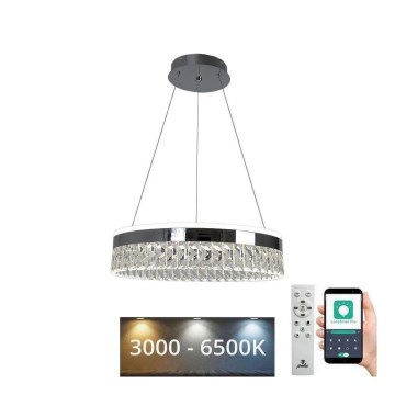 LED Hämardatav kristall-lühter LED/90W/230V 3000-6500K läikiv kroom + kaugjuhtimispult