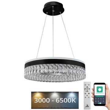 LED Hämardatav kristall lühter LED/90W/230V 3000-6500K must + kaugjuhtimispult