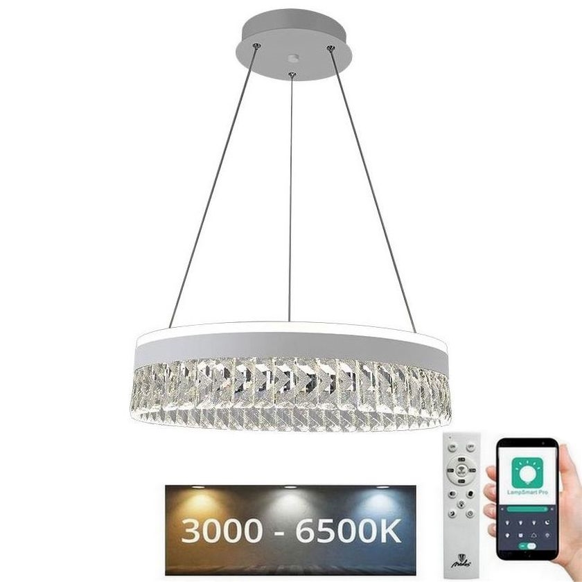 LED Hämardatav kristall lühter LED/90W/230V 3000-6500K valge + kaugjuhtimispult
