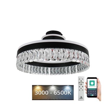LED Hämardatav kristall pinnale kinnitatav lühter LED/75W/230V 3000-6500K must + kaugjuhtimispult