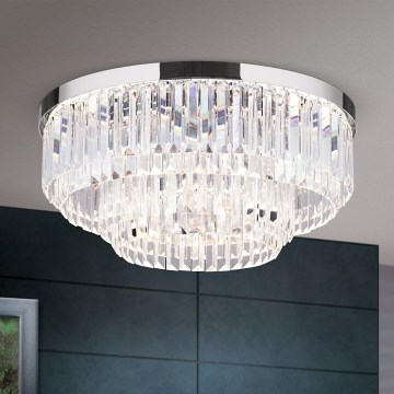 LED Hämardatav kristallist laevalgusti PRISM LED/80W/230V d. 55 cm läikiv kroom