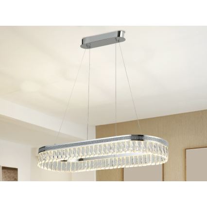 LED hämardatav kristall-lühter kaablil THALIA LED/50W/230V 3000-6000K + kaugjuhtimispult