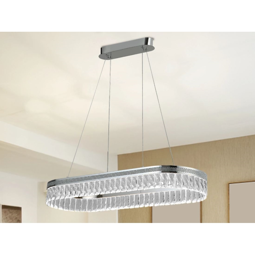 LED hämardatav kristall-lühter kaablil THALIA LED/50W/230V 3000-6000K + kaugjuhtimispult