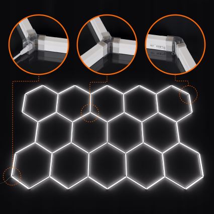LED hämardatav laevalgusti HEXAGON LED/570W/85-265V 5000K 522x298 cm CRI 90 IP54 valge