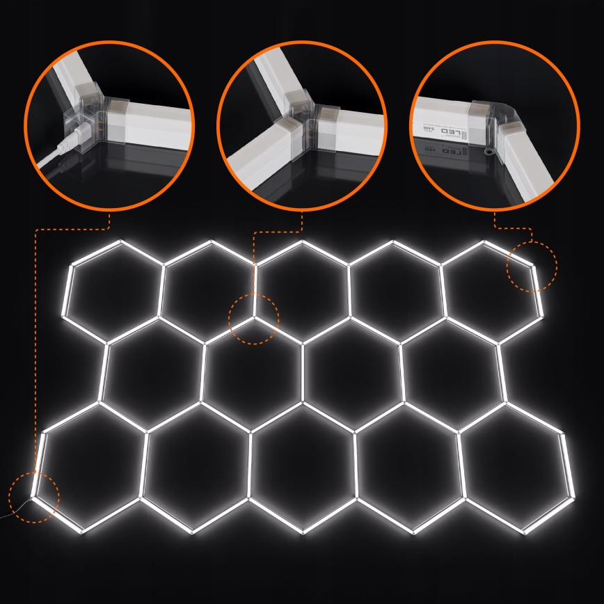 LED hämardatav laevalgusti HEXAGON LED/570W/85-265V 5000K 522x298 cm CRI 90 IP54 valge