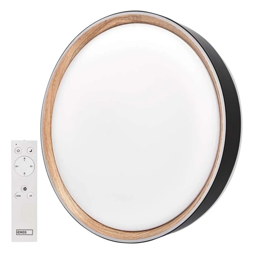 Hämardatav LED-laelamp ILVI LED/45W/230V 2700-6500K läbimõõt 50 cm must/beež + kaugjuhtimispult