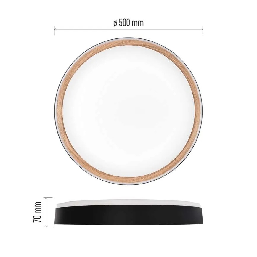 Hämardatav LED-laelamp ILVI LED/45W/230V 2700-6500K läbimõõt 50 cm must/beež + kaugjuhtimispult