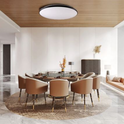 Hämardatav LED laelamp KERN LED/100W/230V 3000/4000/6000K, läbimõõt 100 cm, must + kaugjuhtimispult