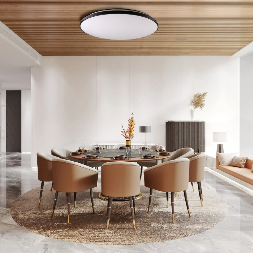 Hämardatav LED laelamp KERN LED/100W/230V 3000/4000/6000K, läbimõõt 100 cm, must + kaugjuhtimispult