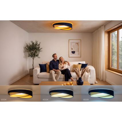 Hämardatav LED-laelamp SMART GALAXY MODERN LED/24W/230V 3000-6500K läbimõõt 55 cm sinine/valge/kuldne + kaugjuhtimispult