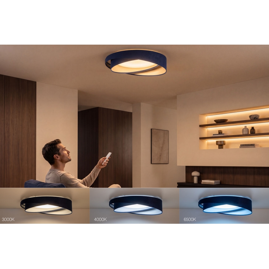 LED-hämardatav laelamp SMART GALAXY MODERN LED/24W/230V 3000-6500K läbimõõt 55 cm sinine/hõbedane + kaugjuhtimispult