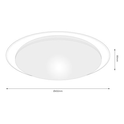 LED hämardatav laevalgusti SONIC LED/35W/230V 3000-6000K läbimõõt 45 cm valge + kaugjuhtimispult