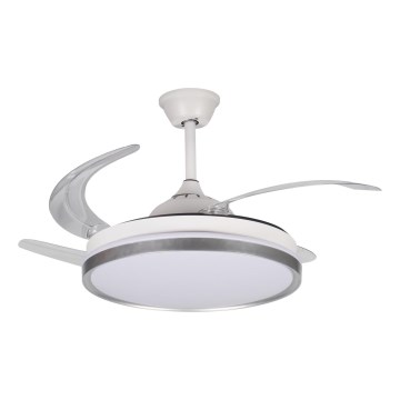 LED-hämardatav laelamp ventilaatoriga PLAVE LED/36W/230V 3000-6500K hõbe/valge + kaugjuhtimispult