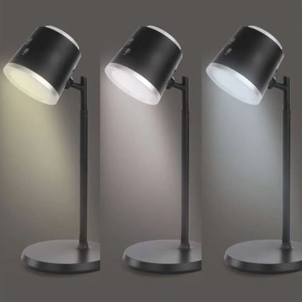LED Hämardatav laetav laualamp 4-ühes LED/6W/3,7V 3000K/4000K/6500K 1500mAh must