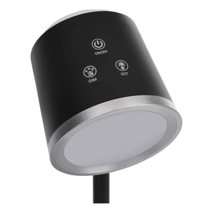 LED Hämardatav laetav laualamp 4-ühes LED/6W/3,7V 3000K/4000K/6500K 1500mAh must
