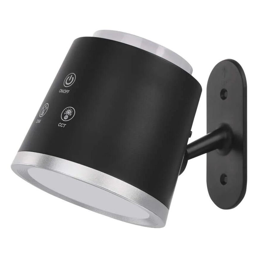 LED Hämardatav laetav laualamp 4-ühes LED/6W/3,7V 3000K/4000K/6500K 1500mAh must