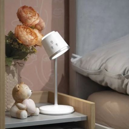 LED Hämardatav laetav laualamp 4-ühes LED/6W/3,7V 3000K/4000K/6500K 1500mAh valge
