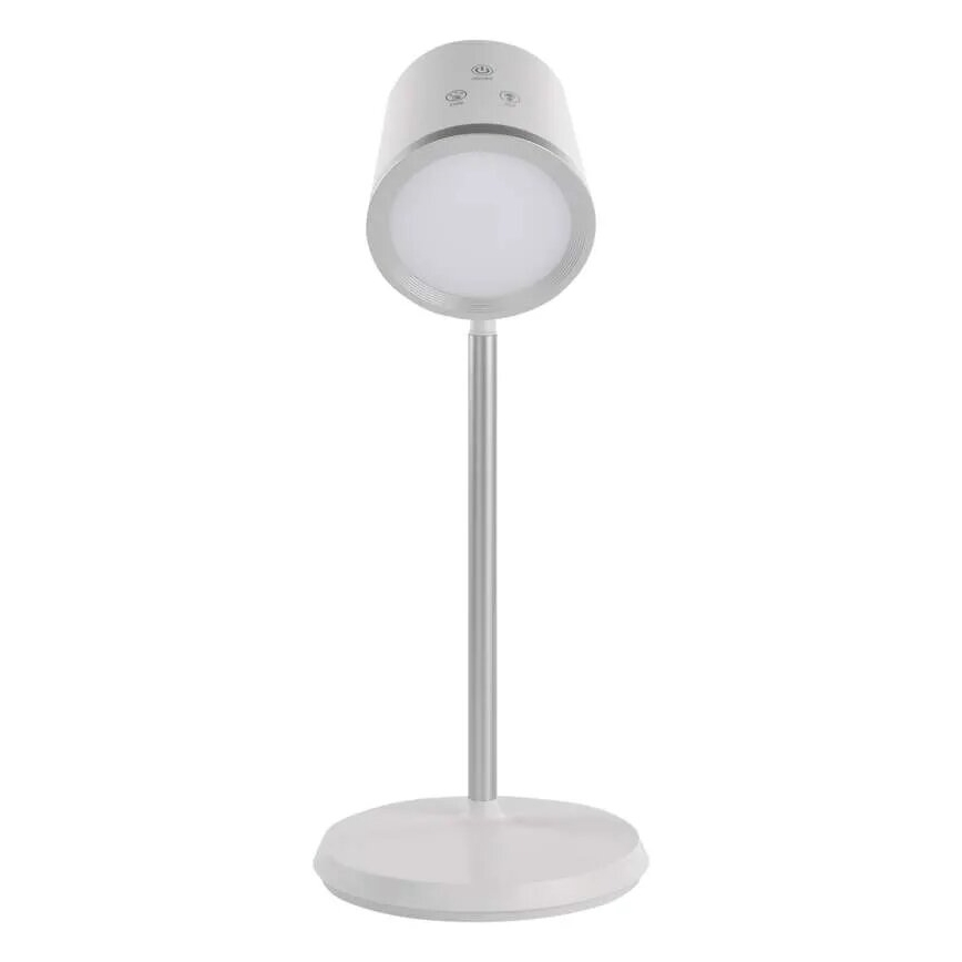 LED Hämardatav laetav laualamp 4-ühes LED/6W/3,7V 3000K/4000K/6500K 1500mAh valge