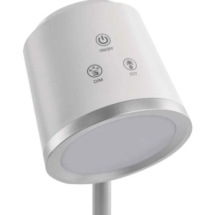 LED Hämardatav laetav laualamp 4-ühes LED/6W/3,7V 3000K/4000K/6500K 1500mAh valge