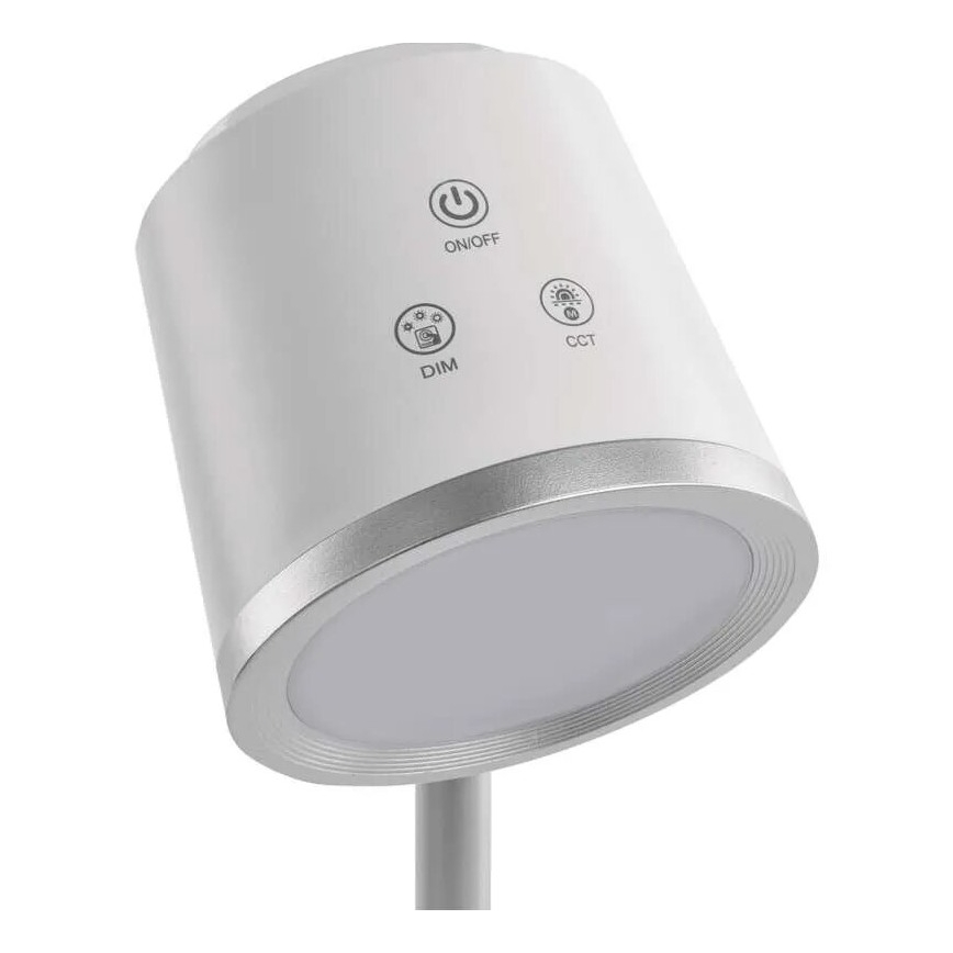 LED Hämardatav laetav laualamp 4-ühes LED/6W/3,7V 3000K/4000K/6500K 1500mAh valge