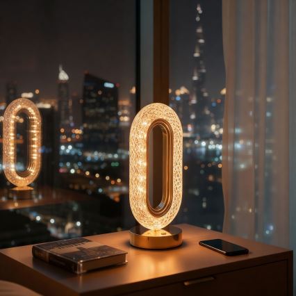 Hämardatav laetav LED-laualamp DUBAI LED/2W/5V 2700K/4000K/6500K 400 mAh kuldne
