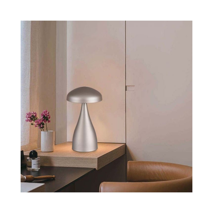 LED Hämardatav laetav puutetundlik laualamp LED/1W/5V 3000-6000K 1800 mAh hõbedane