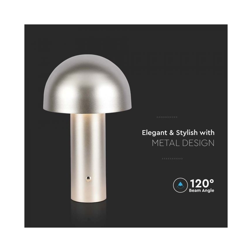 LED Hämardatav laetav puutetundlik laualamp LED/1W/5V 3000-6000K 1800 mAh kuldne