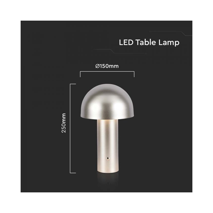 LED Hämardatav laetav puutetundlik laualamp LED/1W/5V 3000-6000K 1800 mAh kuldne